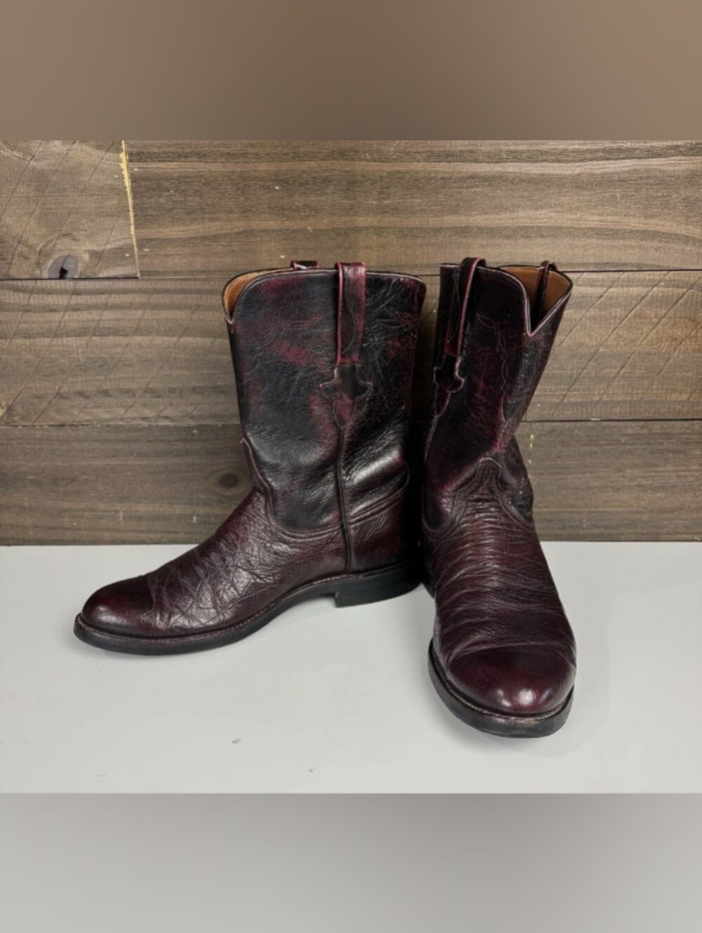Lucchese Men's Western Boots in Ox Blood Leather